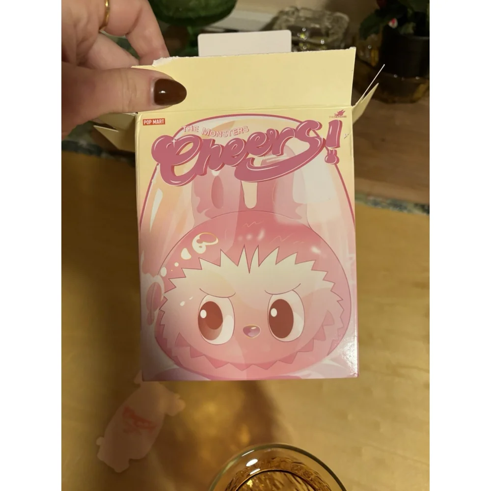 POP MART The Monsters CHEERS Labubu Sincerity Grey Glass Cup Open Box